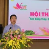 Ông Huỳnh Minh Tuấn, Phó Chủ tịch UBND tỉnh Đồng Tháp, phát biểu tại Hội thảo. (Ảnh: Nguyễn Văn Trí/TTXVN)