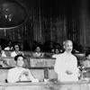 Chủ tịch Hồ Chí Minh phát biểu khai mạc tại Đại hội lần thứ 3 của Đảng, ngày 5/9/1960. (Ảnh: TTXVN)