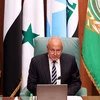 Tổng Thư ký Liên đoàn Arab Ahmed Aboul-Gheit chủ trì phiên họp bất thường Ngoại trưởng liên đoàn về xung đột Gaza tại Cairo, Ai Cập ngày 11/10/2023. (Ảnh: THX/TTXVN)