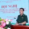 Phó Chính ủy Bộ đội Biên phòng tỉnh Lai Châu, Đại tá Lê Công Thành phát biểu. (Ảnh: Quý Trung/TTXVN)