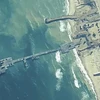 Bến tàu Trident do Mỹ xây dựng trên bờ biển Dải Gaza ngày 16/5. (Nguồn: AP)