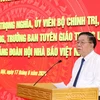 Ông Nguyễn Trọng Nghĩa, Ủy viên Bộ Chính tri, Bí thư Trung ương Đảng, Trưởng Ban Tuyên giáo Trung ương phát biểu chỉ đạo buổi làm việc. (Ảnh: Phương Hoa/TTXVN)