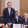 Chủ tịch Hội đồng Kinh doanh châu Âu-ASEAN Jens Rübbert phát biểu. (Ảnh: Doãn Tấn/TTXVN)