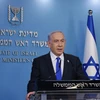 Thủ tướng Israel Benjamin Netanyahu phát biểu họp báo tại Jerusalem. (Ảnh: THX/TTXVN)