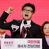 Chủ tịch Đảng Quyền lực quốc dân Han Dong Hoon phát biểu sau khi đắc cử ngày 23/7. (Nguồn: Yonhap)