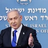 Thủ tướng Israel Benjamin Netanyahu phát biểu trong một cuộc họp báo ở Jerusalem. (Ảnh: THX/TTXVN)