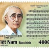 Bộ tem “Kỷ niệm 100 năm sinh nhạc sĩ Phan Huỳnh Điểu (1924-2015)” gồm 1 mẫu. (Ảnh: ictvietnam)