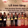 Honda trao giải thưởng cho kỹ sư và nhà khoa học trẻ Việt Nam