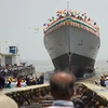 Hải quân Ấn Độ hạ thủy tàu khu trục mới INS Visakhapatnam