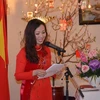 Tiến sỹ Nguyễn Đài Trang, tác giả cuốn sách “Hồ Chí Minh: Nhân văn và phát triển” trong buổi giới thiệu sách ở Ottawa. (Ảnh: Dương Hoa/Vietnam+)