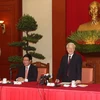Tổng Bí thư Nguyễn Phú Trọng phát biểu tại buổi tiếp. (Ảnh: Trí Dũng/TTXVN) 