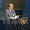 Chủ tịch Quốc hội Nguyễn Sinh Hùng dự phiên khai mạc Hội nghị các Chủ tịch Quốc hội trên thế giới và phát biểu tại phiên toàn thể lần thứ nhất. (Ảnh: Nhan Sáng/TTXVN)