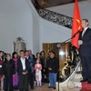 Đại sứ Việt Nam tại Bỉ Vương Thừa Phong phát biểu tại lễ kỷ niệm. (Ảnh: Hương Giang/Vietnam+)