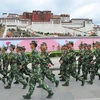 Quân đội Trung Quốc được triển khai bảo vệ tại Tây Tạng hồi Olympic 2008 (Ảnh tư liệu: Getty) 