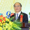 Chủ tịch Quốc hội Nguyễn Sinh Hùng phát biểu tại Đại hội. (Ảnh: An Đăng/TTXVN)