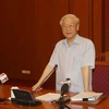 Tổng Bí thư Nguyễn Phú Trọng, Trưởng Ban Chỉ đạo Trung ương về phòng, chống tham nhũng phát biểu. (Ảnh: Trí Dũng/TTXVN) 
