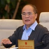 Chủ tịch Quốc hội Nguyễn Sinh Hùng phát biểu ý kiến. (Ảnh: Phương Hoa/TTXVN) 