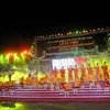 Chương trình nghệ thuật "Hào khí Xương Giang" chào mừng buổi lễ kỷ niệm 120 năm ngày thành lập tỉnh Bắc Giang. (Ảnh Dương Trí/TTXVN) 