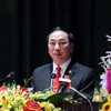  Trần Quốc Tỏ, Bí thư Tỉnh ủy Thái Nguyên khóa XIX, nhiệm kỳ 2015-2020 phát biểu nhận nhiệm vụ trước Đại hội. (Ảnh: Thu Hằng/TTXVN) 
