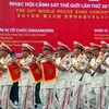 Phần biểu diễn của Đoàn nghi lễ Công an Nhân dân của Bộ Công an Việt Nam. (Ảnh: Mạnh Linh/TTXVN)