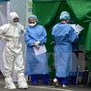 Nhân viên y tế Hàn Quốc làm nhiệm vụ tại thủ đô Seoul. (Nguồn: AFP/TTXVN)