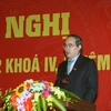 Chủ tịch Uỷ ban Trung ương Mặt trận Tổ quốc Việt Nam Nguyễn Thiện Nhân phát biểu tại hội nghị. (Ảnh: Nguyễn Dân/TTXVN) 