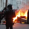 Cảnh sát Đức đụng độ với người biểu tình ở Leipzig. (Nguồn: AFP)