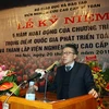 Giáo sư Ngô Bảo Châu, Giám đốc Khoa học Viện Nghiên cứu Cao cấp về Toán phát biểu. (Ảnh: Nguyễn Dân/TTXVN) 