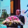 Ông Nguyễn Văn Trì, Chủ tịch Ủy ban Nhân dân tỉnh Vĩnh Phúc phát biểu tại buổi gặp mặt. (Ảnh: Nguyễn Trọng Lịch/TTXVN) 