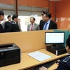 Đại diện lãnh đạo Bộ Tài chính và tỉnh Lạng Sơn thăm quan địa điểm kiểm tra chuyên ngành. (Ảnh: Thái Thuần/TTXVN)