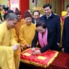 Phó Chủ tịch nước Nguyễn Thị Doan khai ấn Lễ hội xuân Yên Tử 2016. (Ảnh: Nguyễn Hoàng/TTXVN) 