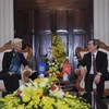 Thống đốc Ngân hàng Nhà nước Nguyễn Văn Bình tiếp Tổng Giám đốc Quỹ Tiền tệ Quốc tế Christine Lagarde. (Nguồn: sbv.gov.vn) 