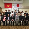 Ban lãnh đạo Hội Hữu nghị Nhật Bản-Việt Nam thành phố Mimasaka ra mắt. (Nguồn: TTXVN)