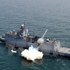 Hải quân Hàn Quốc bắn tên lửa chống hạm trong một cuộc tập trận. (Nguồn: AFP/TTXVN)