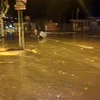 Nước ngập đường phố ở Chile sau sóng thần. (Nguồn: Twitter) 