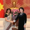 Chủ tịch Quốc hội Nguyễn Thị Kim Ngân tiếp bà Pratibha Mehta, Điều phối viên thường trú Liên Hợp quốc, Đại diện UNDP tại Việt Nam. (Ảnh: Trọng Đức/TTXVN) 