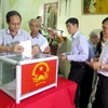Cử tri bỏ phiếu tại khu vực bầu cử số 5, phường Nguyễn Trãi, thành phố Hải Dương. (Ảnh: Mạnh Tú/TTXVN) 