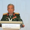 Thứ trưởng Bộ quốc phòng Nguyễn Chí Vịnh phát biểu tại phiên họp toàn thể thứ tư. (Ảnh: Việt Dũng/TTXVN) 