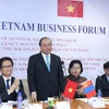 Thủ tướng Chính phủ Nguyễn Xuân Phúc dự Diễn đàn doanh nghiệp Mông Cổ-Việt Nam. (Ảnh: Thống Nhất/TTXVN) 