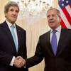 Ngoại trưởng Sergei Lavrov (phải) và Ngoại trưởng John Kerry. (Nguồn: Reuters)