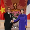 Chủ tịch Quốc hội Nguyễn Thị Kim Ngân hội kiến Tổng thống Pháp Francois Hollande. (Ảnh: Trọng Đức/TTXVN)