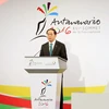 Chủ tịch nước Trần Đại Quang phát biểu tại lễ khai mạc hội nghị cấp cao Pháp ngữ. (Ảnh: Nhan Sáng/TTXVN) 