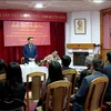 Bộ trưởng Tô Lâm thăm Đại sứ quán Việt Nam tại Belarus. (Ảnh: Quang Vinh/Vietnam+)