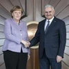 Thủ tướng Thổ Nhĩ Kỳ Binali Yildirim và người đồng cấp Đức Angela Merkel. (Nguồn: medyafaresi) 