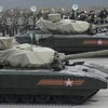 Xe tăng Armata trong buổi tập dượt cho lễ duyệt binh ngày 9/5 (Nguồn: Sputnik)