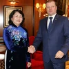 Phó Chủ tịch nước Đặng Thị Ngọc Thịnh làm việc với Thủ tướng Litva Saulius Skvernelis. (Ảnh: Doãn Tấn/TTXVN)