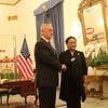 Bộ trưởng Quốc phòng Mỹ, James Mattis Norman và Bộ trưởng Ngoại giao Indonesia Retno Marsudi tại cuộc gặp. (Ảnh: Đỗ Quyên/Vietnam+)