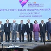 Các Bộ trưởng kinh tế ASEAN chụp ảnh chung. (Ảnh: Xuân Vịnh/TTXVN)