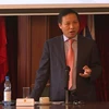 Đại sứ Ngô Đức Mạnh phát biểu tại hội thảo. (Ảnh: Dương Trí/Vietnam+)