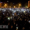Quang cảnh cuộc biểu tình tại Yerevan, Armenia ngày 22/4. (Nguồn: THX/TTXVN)